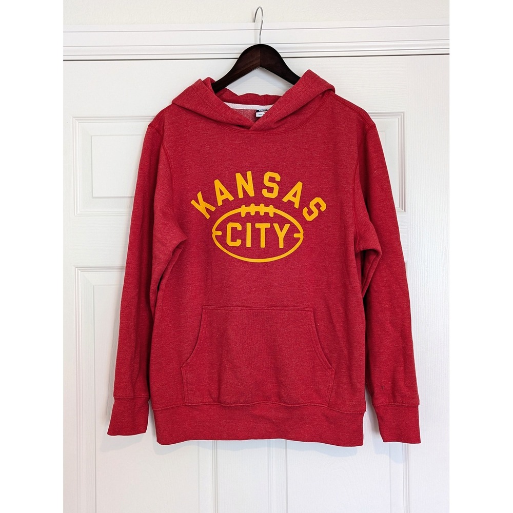 Charlie Hustle Kansas City Football Hoodie Red Heather Fleece Sweatshirt Medium